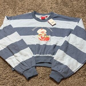 Blue and White Striped Sweatshirt